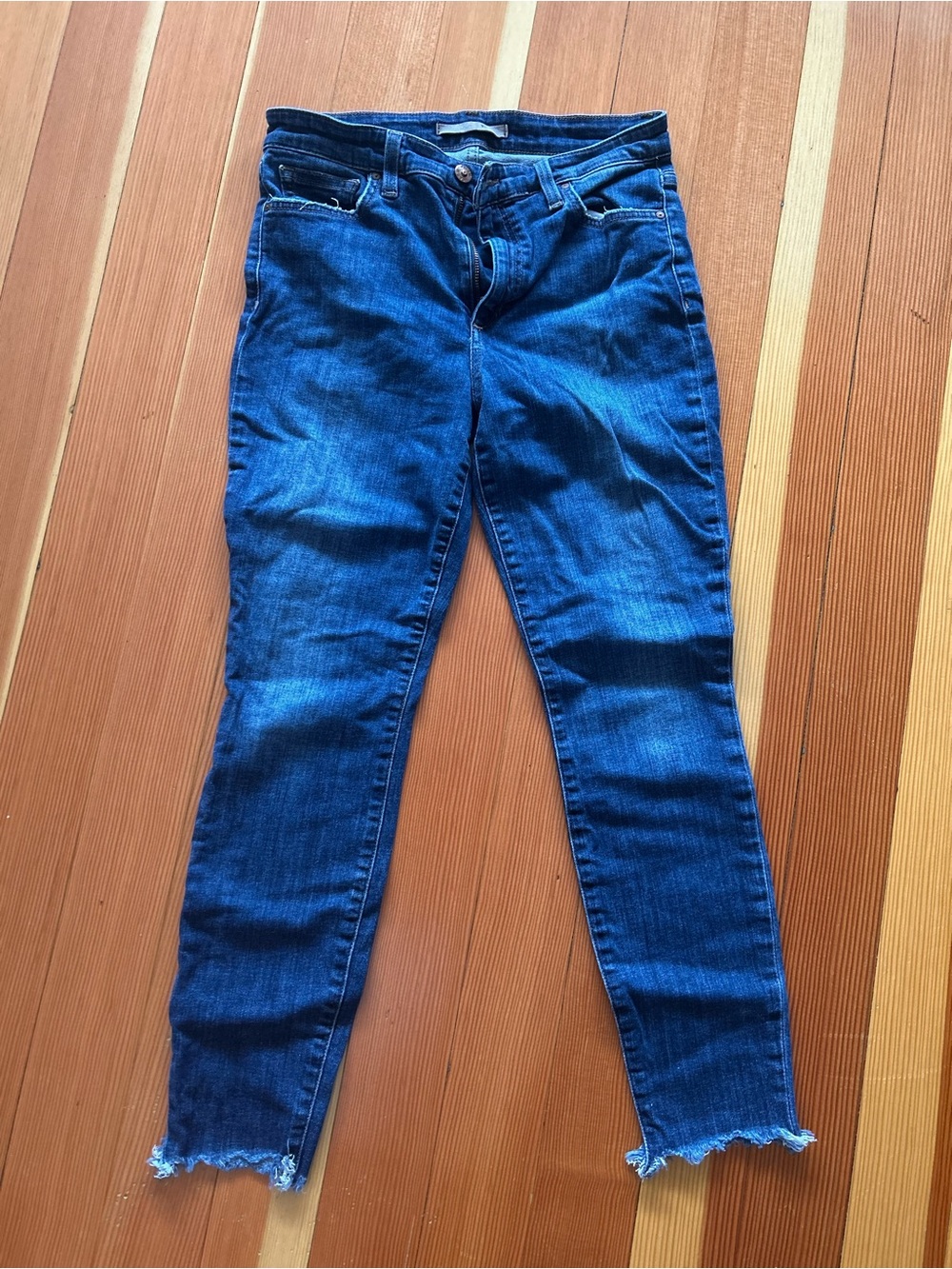 Joe's Jeans Blue Skinny Jeans with Frayed Hem
